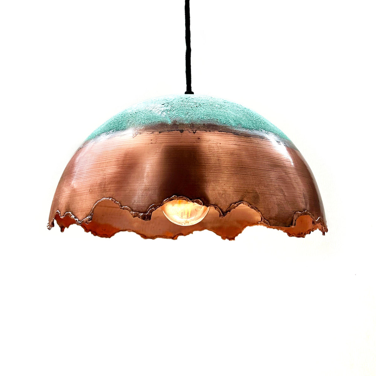 Oxidized Copper Pendant Light, Copper light fixture