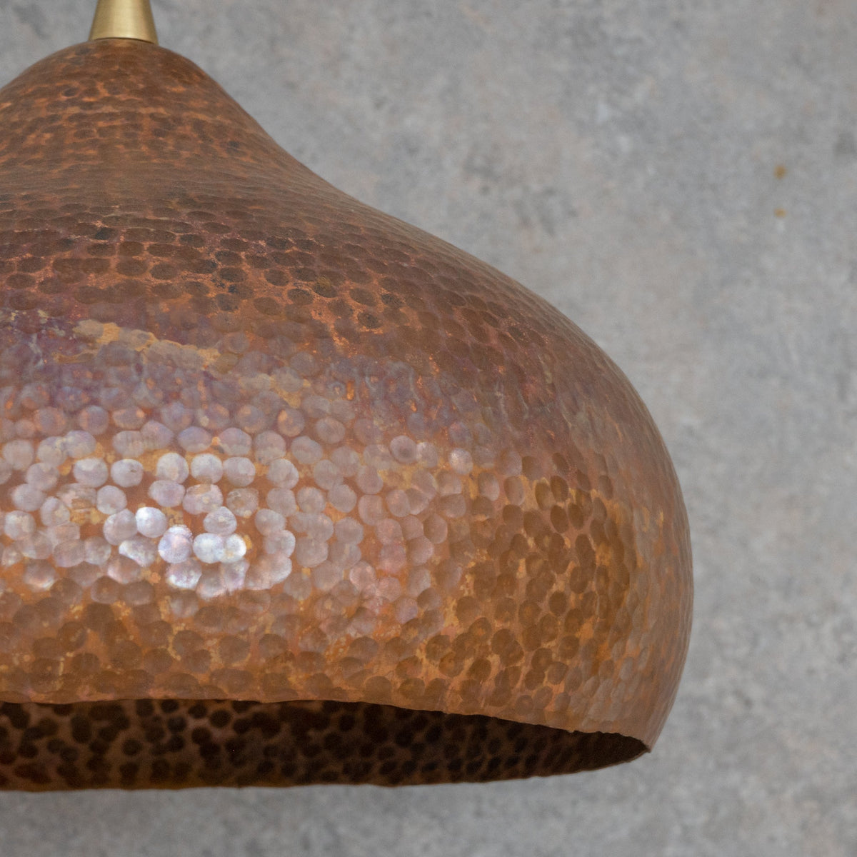 Copper Hammered Dome Pendant – Handcrafted Industrial Moroccan Hanging Light