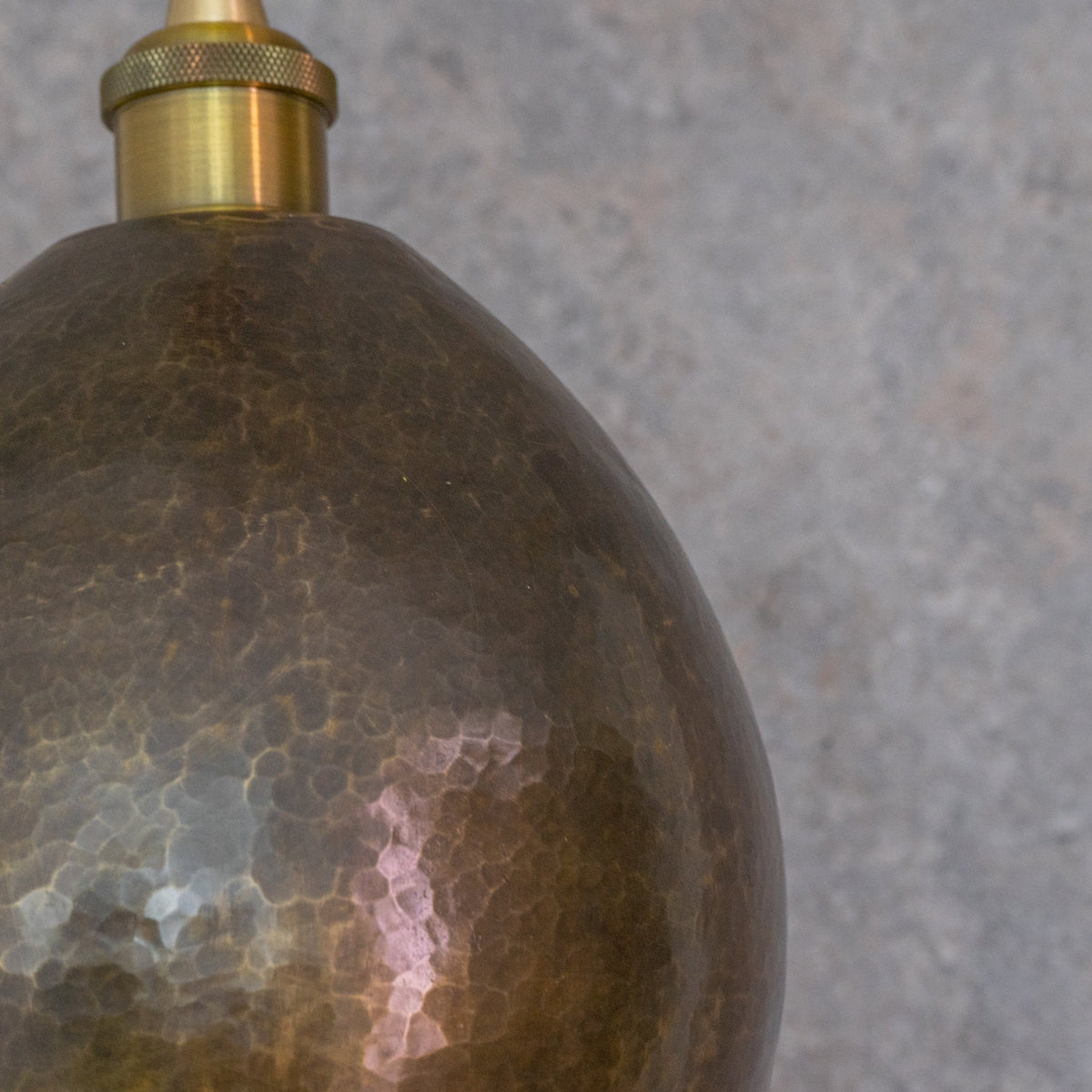 Dark Bronze Teardrop Pendant Light - Hand-Hammered Copper Hanging Lamp for Kitchen & Entryway