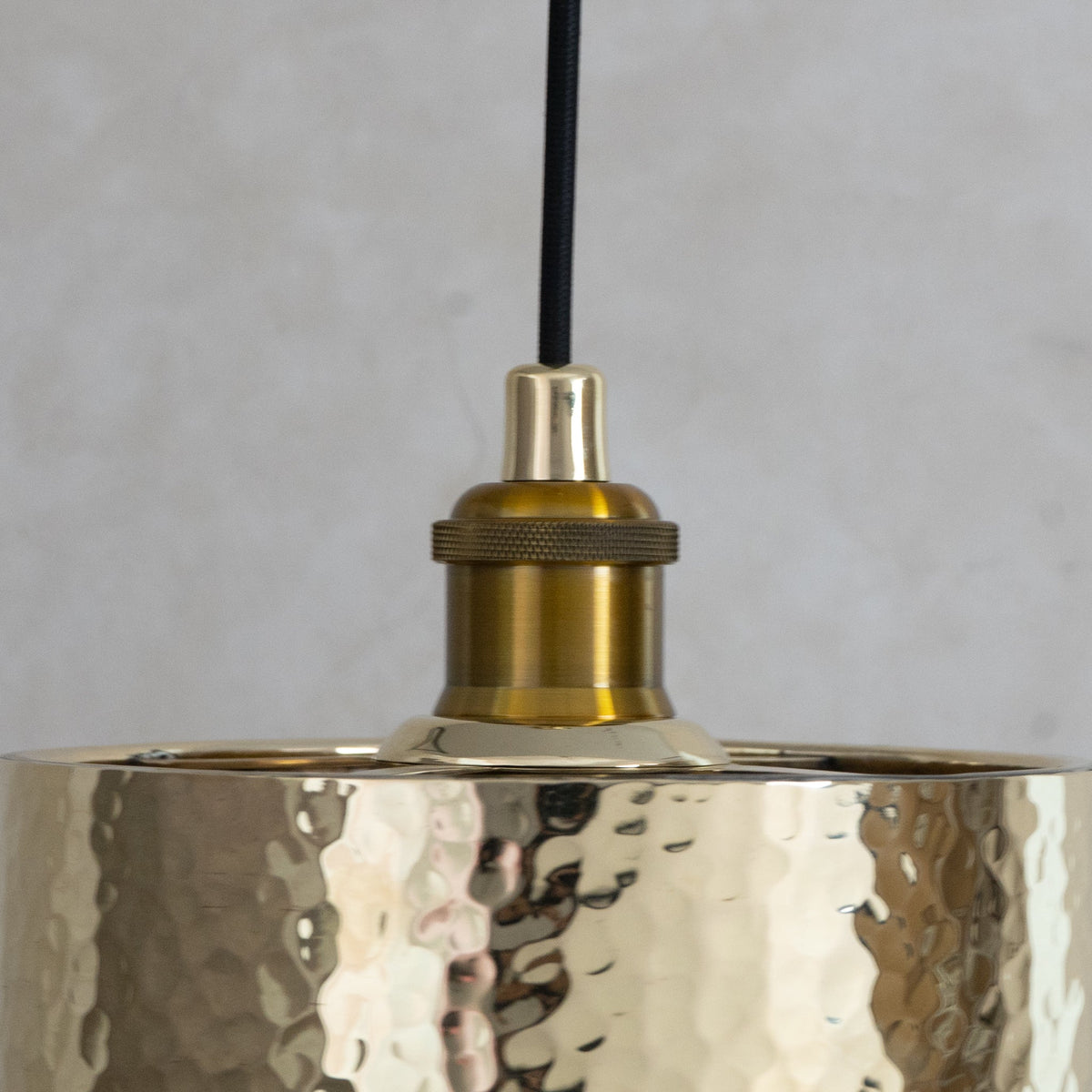 Handcrafted Hammered Brass Cylinder Pendant Light | Modern Tube Lamp