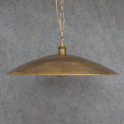 Wide Brass Island Light | Shallow Dome Dining Pendant