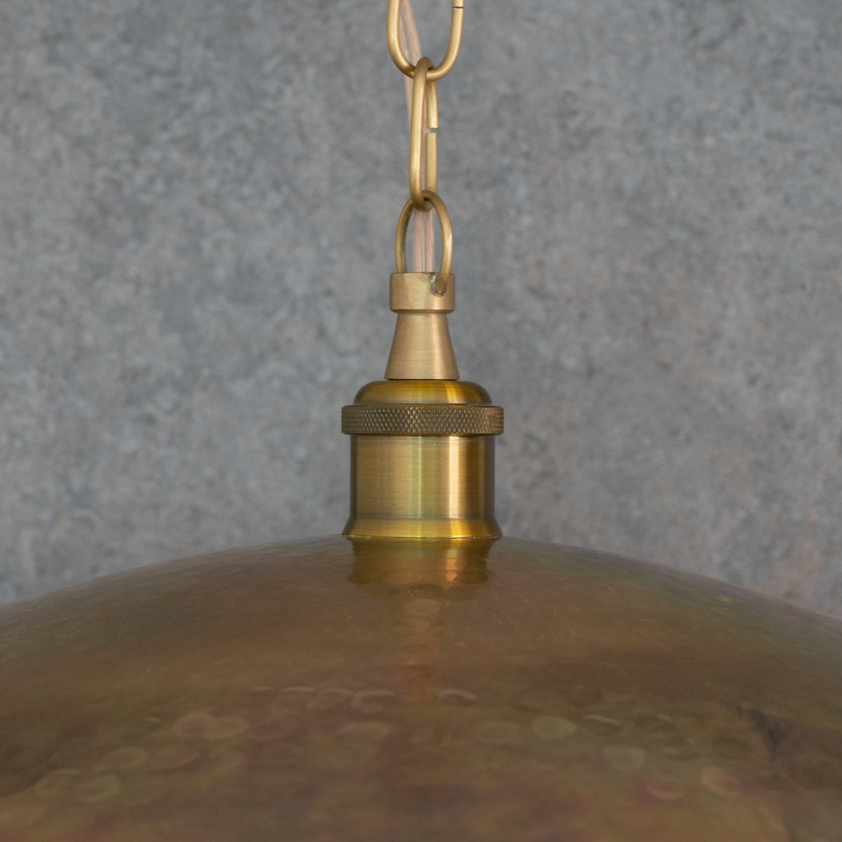 Wide Brass Island Light | Shallow Dome Dining Pendant