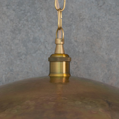 Wide Brass Island Light | Shallow Dome Dining Pendant