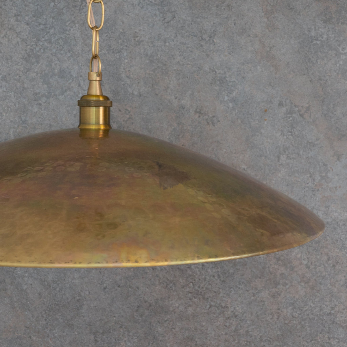 Wide Brass Island Light | Shallow Dome Dining Pendant