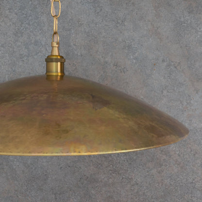Wide Brass Island Light | Shallow Dome Dining Pendant