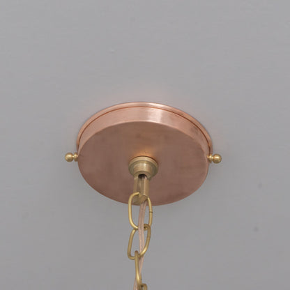 Textured Antique Copper Dome Pendant - Hand-Hammered Moroccan Industrial Hanging Light