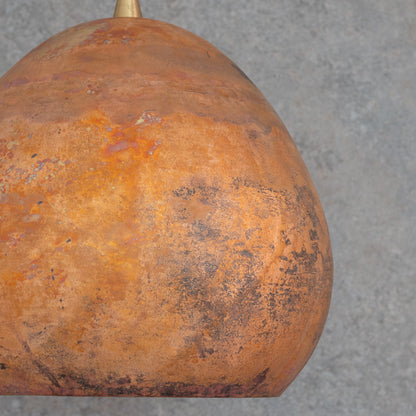 Oxidized Copper Teardrop Pendant | Handcrafted Moroccan Lamp