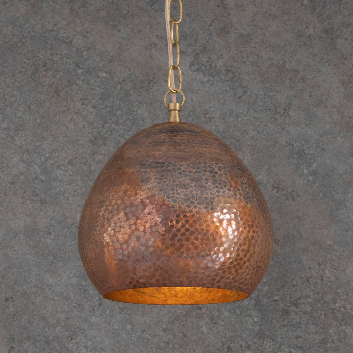 Hand-Hammered Solid Copper Teardrop Pendant Light - Moroccan Brass Fixture for Kitchen Islands & Dining Rooms