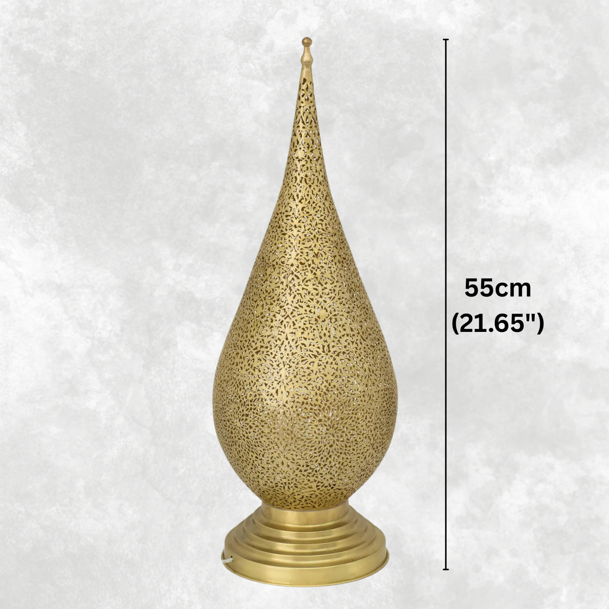 Unlacquered Brass Table Light, Perforated Base Light, Pierced Table Lighting