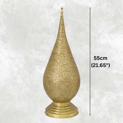 Unlacquered Brass Table Light, Perforated Base Light, Pierced Table Lighting