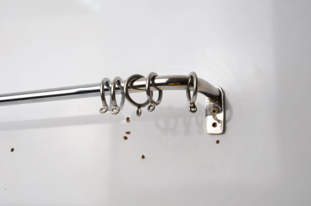 Polished Nickel French Return Curtain Rod, 16 mm Diameter