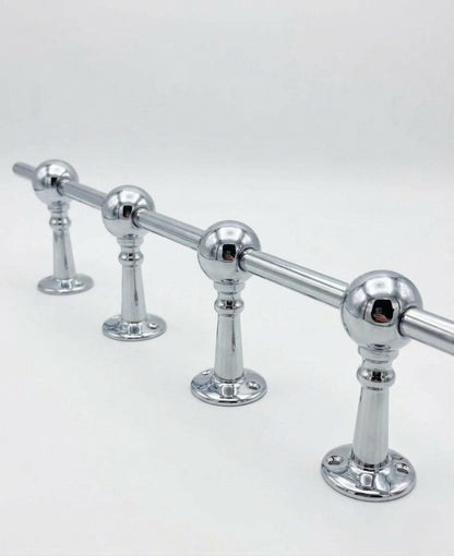 Solid Brass Gallery Rail in Polished Chrome Finish – Shelf Railing for Kitchen & Bath