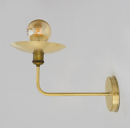 Powder Room Brass Sconce, Brushed Brass Wall Lamp, Wall Lighting Fixture