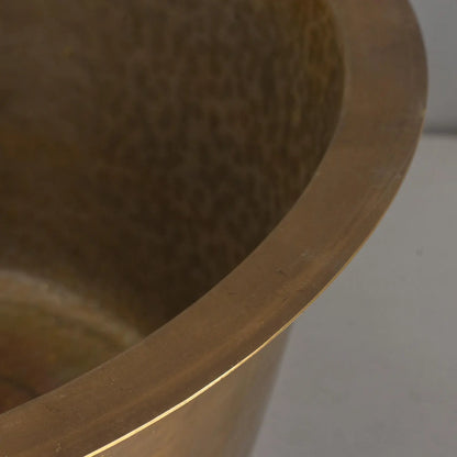 Raw Brass Undermount Sink, Brass Round Prep Sink, Hammered Kitchen Bar Sink