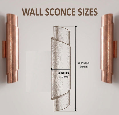 Hammered Copper Wall Sconce, Minimalist Lighting Fixture, Rustic Copper Light