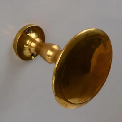 Brass Curtain Tieback, Round Vintage Drapery Holdback , DDP shipping