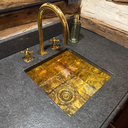 Kitchen Island Solid Brass Sink, Undermount Brass Sink, Outdoor Bar Sink