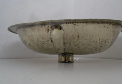 Handcrafted Smooth Oval Solid German Silver Sink, Drop In Sink (17,125”x11”)