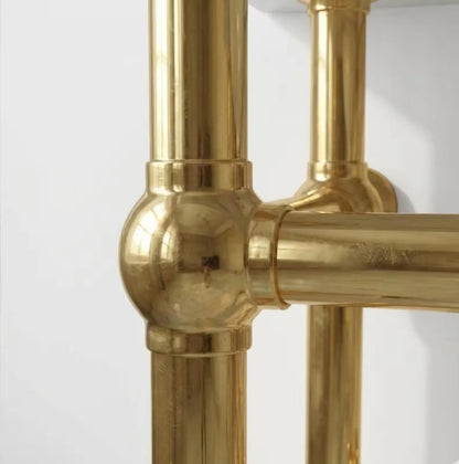 Brass Sink Console, Vintage Washstand Frame With Shelf Only ,Solid Brass Legs