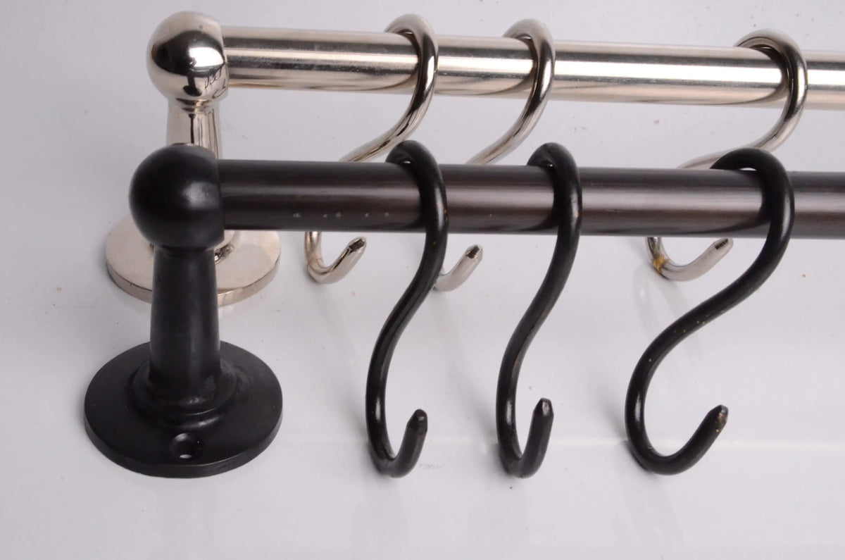 Kitchen Hanging Pot Rack, Nickel Finish, Dark Bronze Finish