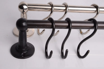 Kitchen Hanging Pot Rack, Nickel Finish, Dark Bronze Finish