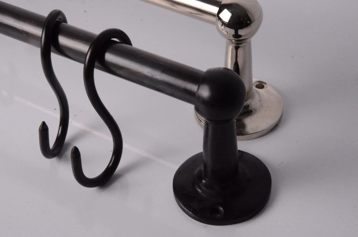 Kitchen Hanging Pot Rack, Nickel Finish, Dark Bronze Finish