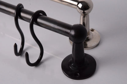 Kitchen Hanging Pot Rack, Nickel Finish, Dark Bronze Finish