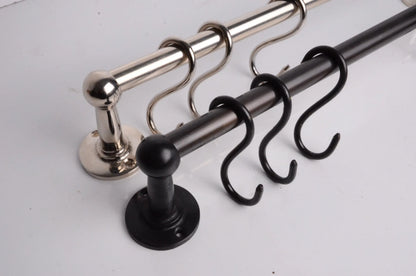 Kitchen Hanging Pot Rack, Nickel Finish, Dark Bronze Finish