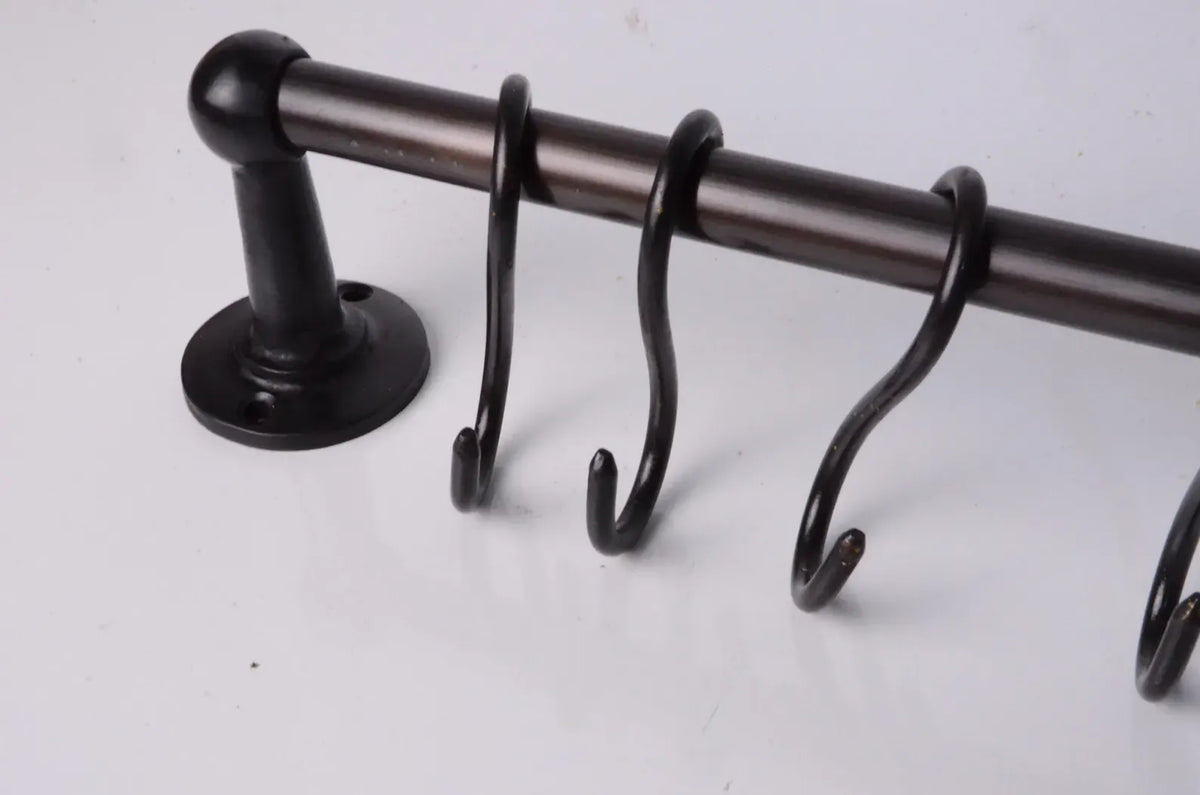 Kitchen Hanging Pot Rack, Nickel Finish, Dark Bronze Finish