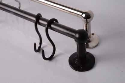 Kitchen Hanging Pot Rack, Nickel Finish, Dark Bronze Finish