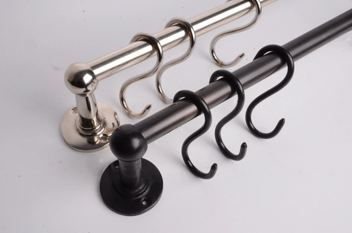 Kitchen Hanging Pot Rack, Nickel Finish, Dark Bronze Finish