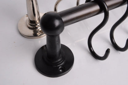 Kitchen Hanging Pot Rack, Nickel Finish, Dark Bronze Finish