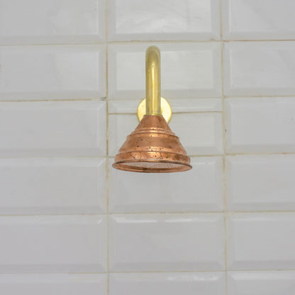 Handmade Solid Copper Shower Head, 4" Rain Shower Rose, Rustic Farmhouse Fixture
