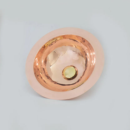 Unlacquered Solid Copper Undermount Sink, Round Copper Basin, Copper Bathroom Sink