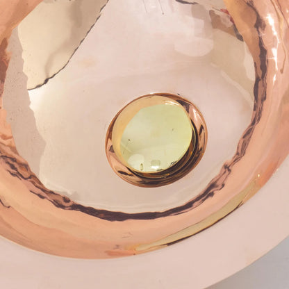 Unlacquered Solid Copper Undermount Sink, Round Copper Basin, Copper Bathroom Sink