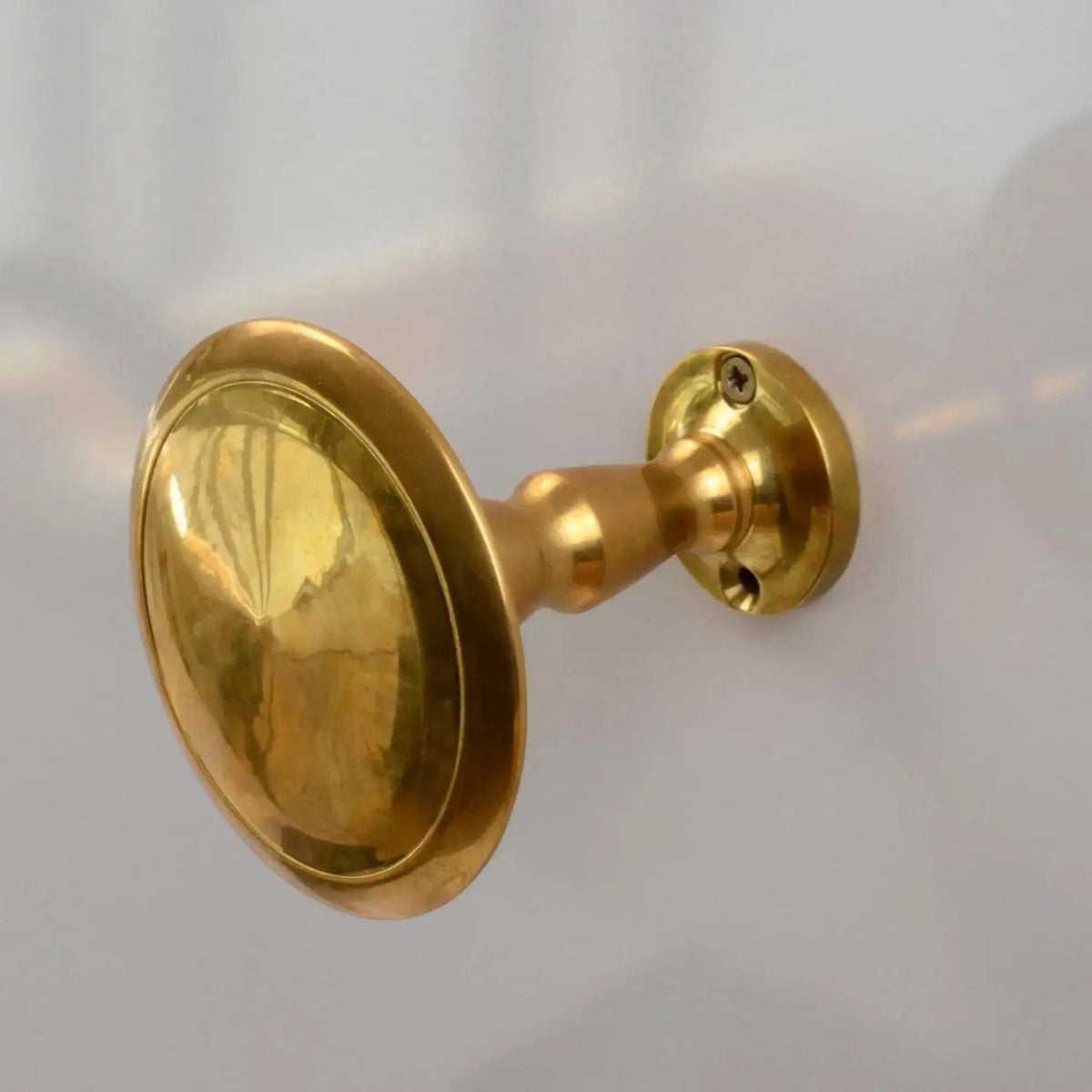 Brass Curtain Tieback, Round Vintage Drapery Holdback , DDP shipping