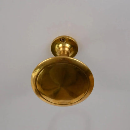 Brass Curtain Tieback, Round Vintage Drapery Holdback , DDP shipping