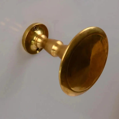 Brass Curtain Tieback, Round Vintage Drapery Holdback , DDP shipping