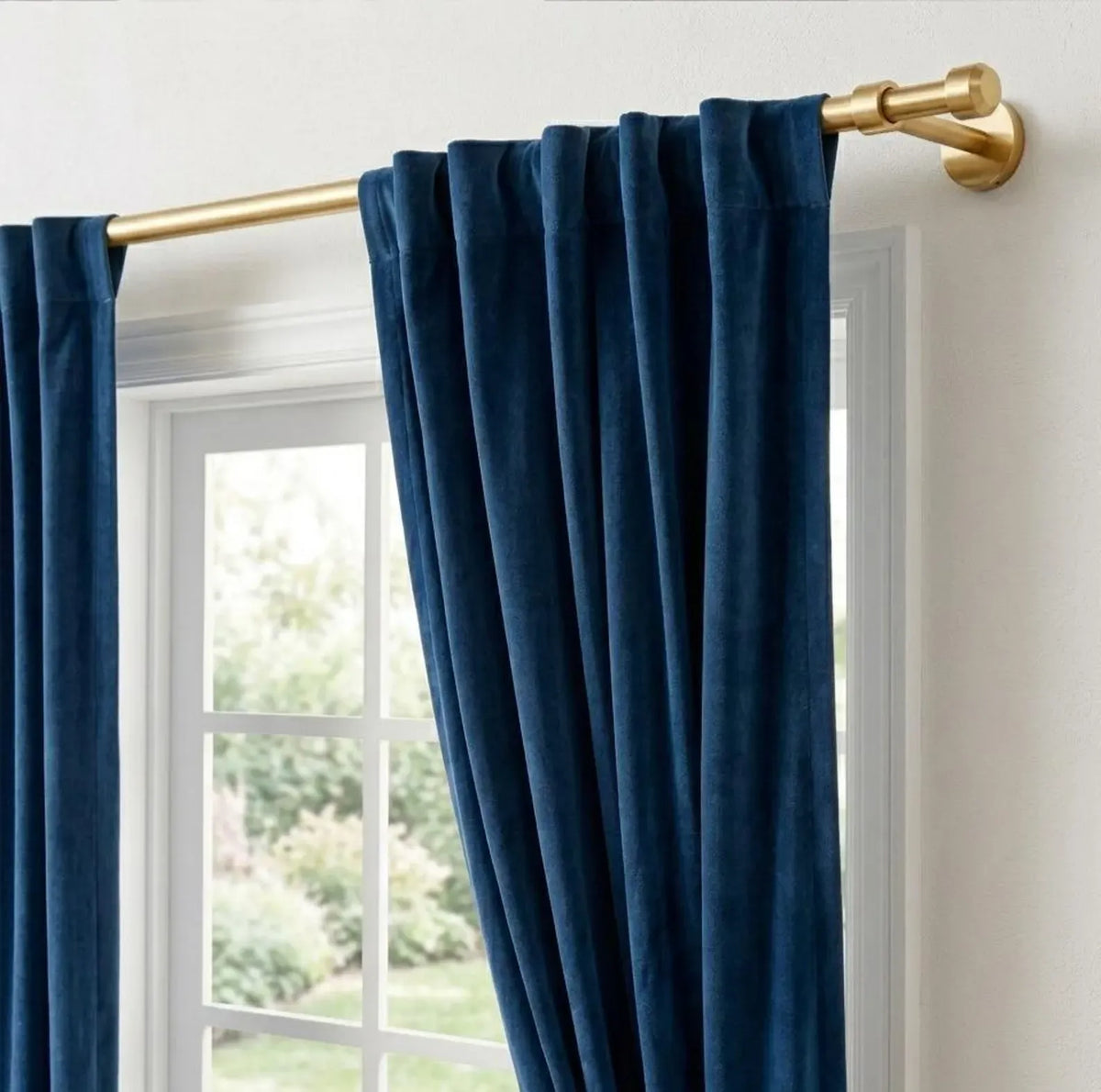 Unlacquered Brass Curtain Rod , Hidden Screw Brackets