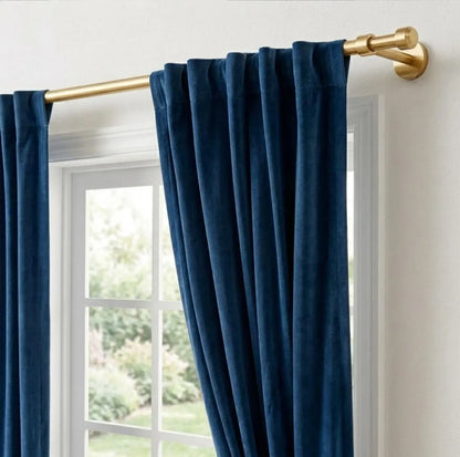 Unlacquered Brass Curtain Rod , Hidden Screw Brackets