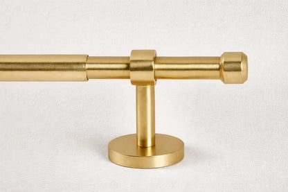 Unlacquered Brass Curtain Rod , Hidden Screw Brackets