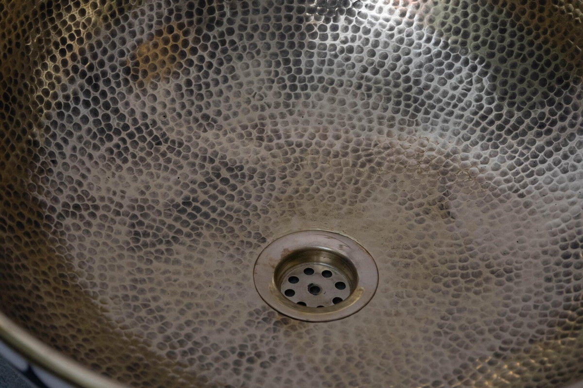 Wood And Brass Bathroom Sink, Vanity Vessel Sink