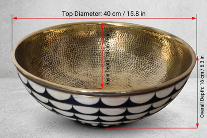 Wood And Brass Bathroom Sink, Vanity Vessel Sink