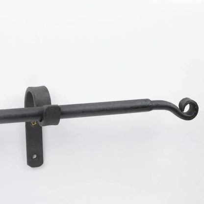 Wrought Iron Curtain Rod With Finials And Wall Supports, Wide Curtain Rods, DDP Express Shipping