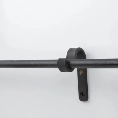Wrought Iron Curtain Rod With Finials And Wall Supports, Wide Curtain Rods, DDP Express Shipping