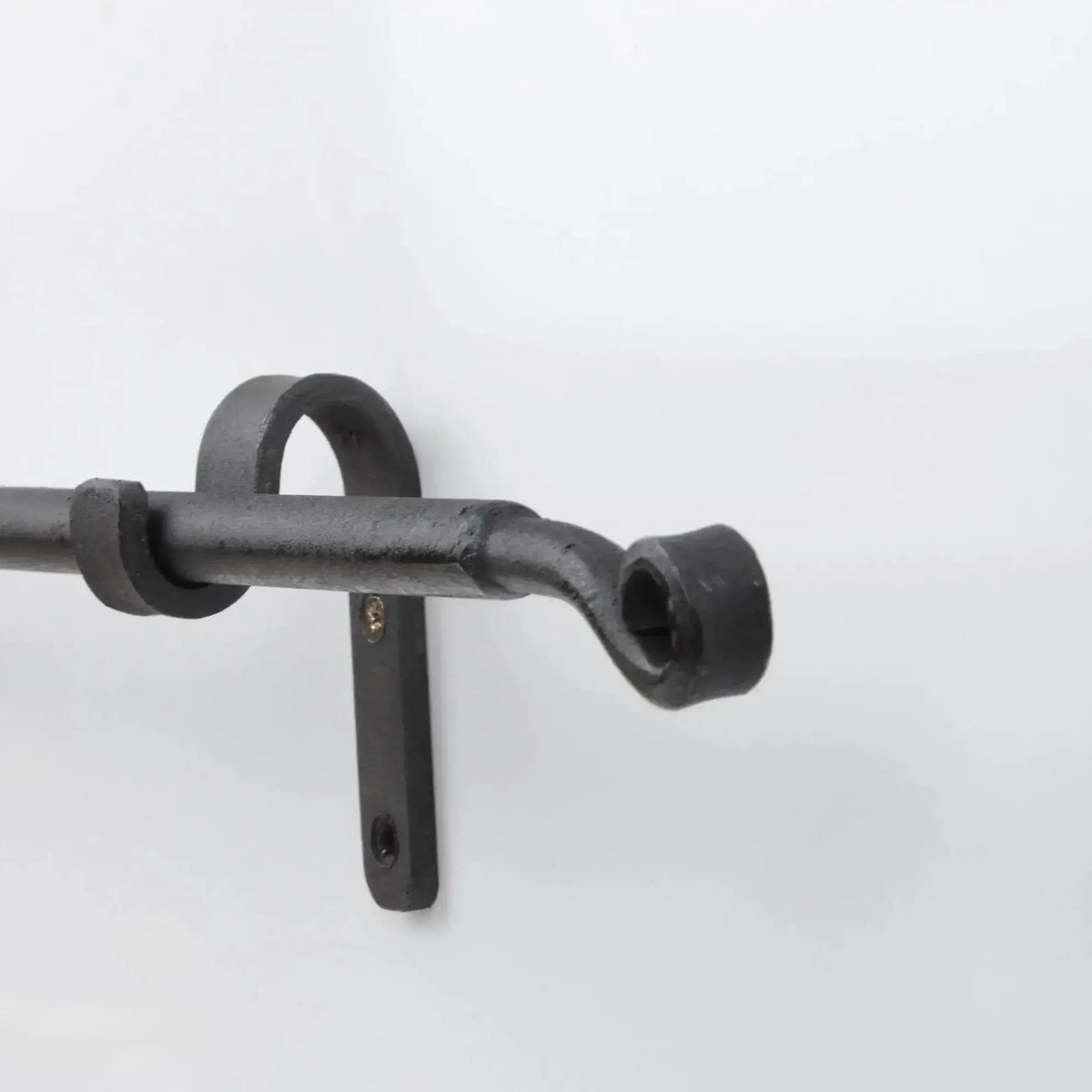 Wrought Iron Curtain Rod With Finials And Wall Supports, Wide Curtain Rods, DDP Express Shipping