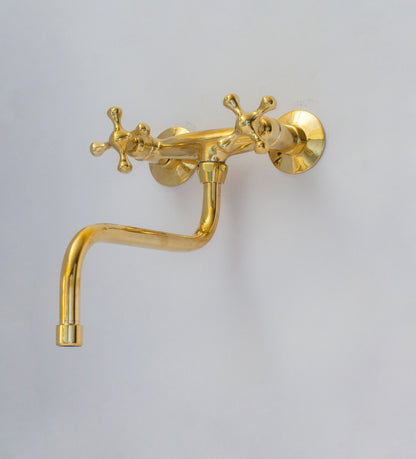 Antique Brass Kitchen Faucet – Wall Kitchen Faucet