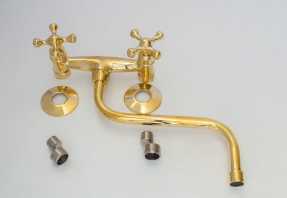 Antique Brass Kitchen Faucet – Wall Kitchen Faucet