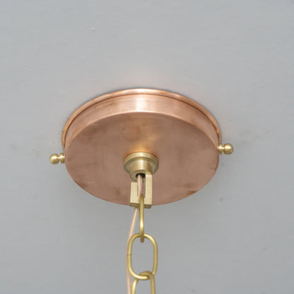 Rustic Industrial Copper Dome Light - Handcrafted Moroccan Pendant - Large Hammered Copper Ceiling Fixture