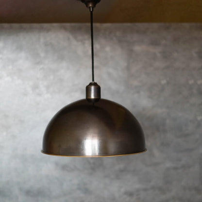 Antique Bronze Pendant Light, Bronze Dome Pendant, Antique Ceiling Lampshade